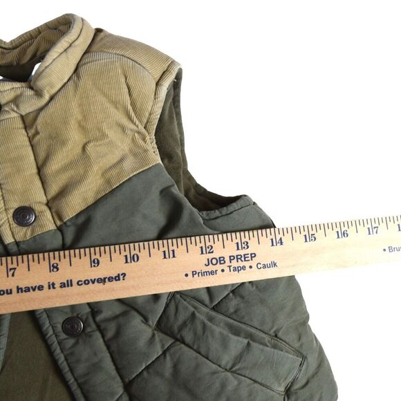JANIE AND JACK Hunting Puff Vest Sz 2T Warm Snaps Corduroy Army Green - Picture 7 of 7